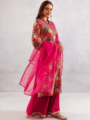 Women Ethnic Motifs Printed Regular Kurta with Palazzos & Dupatta 4