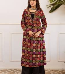 Women Printed Regular Beads and Stones Work Kurta with Palazzos