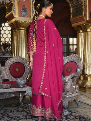 Ethnic Motifs Embroidered Zari V-Neck Straight Kurta & Palazzos With Dupatta 4