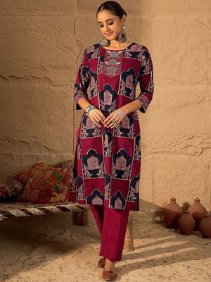 Women Ethnic Motifs Printed Pure Cotton Kurta Trousers & With Dupatta Kurta Sets 5