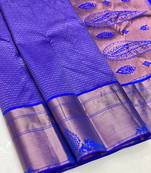 Royalblue color art silk blend sarees with blouse