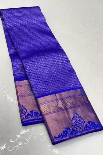 Royalblue color art silk blend sarees with blouse