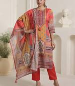 Women Ethnic Motifs Printed Regular Kurta With Trousers & Dupatta