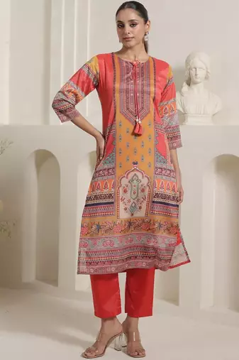 Women Ethnic Motifs Printed Regular Kurta With Trousers & Dupatta