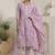 Women Floral Embroidered Round Neck Thread Work Kurta with Trousers & Dupatta