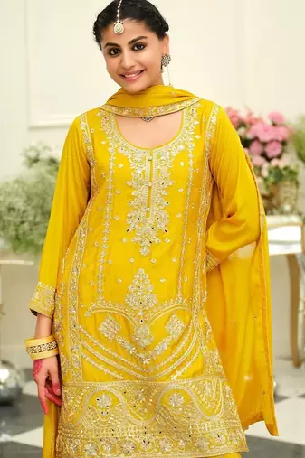 Women Ethnic Motifs Embroidered Kurta with Palazzos & Dupatta