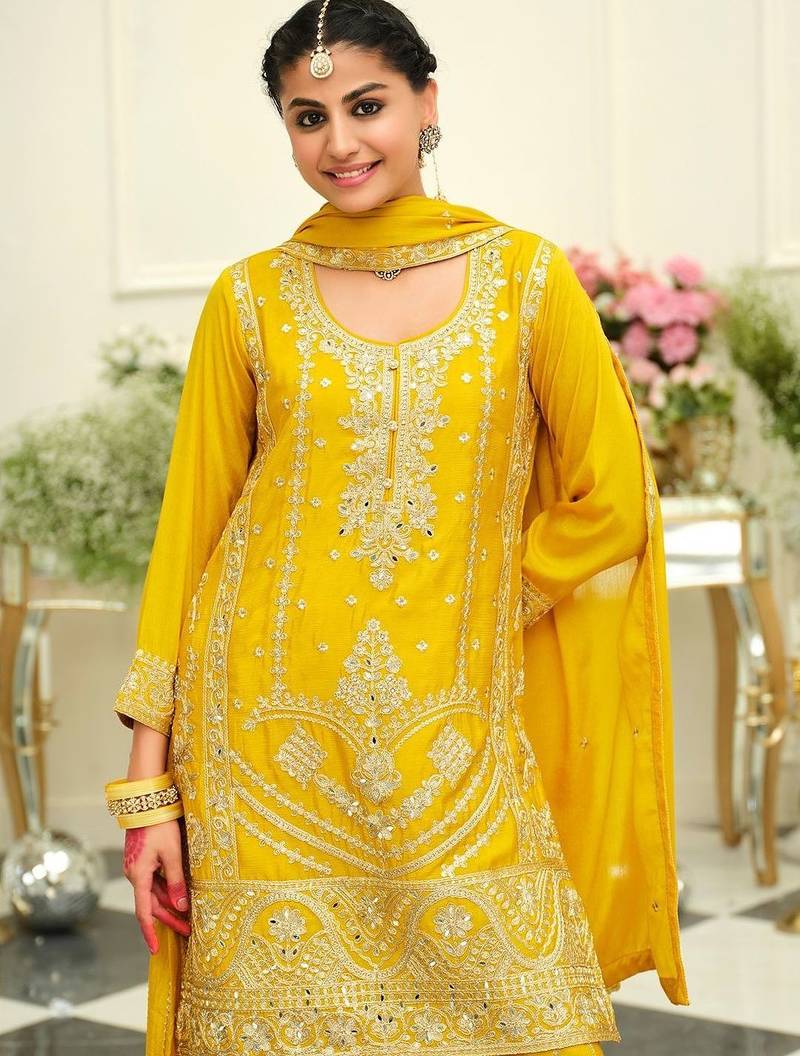 Women Ethnic Motifs Embroidered Kurta with Palazzos & Dupatta