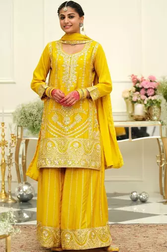 Women Ethnic Motifs Embroidered Kurta with Palazzos & Dupatta