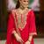 Women Embroidered Regular Thread Work Kurta with Trousers & Dupatta