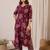 Women Floral Printed Regular Chanderi Silk Kurta with Trousers & With Dupatta