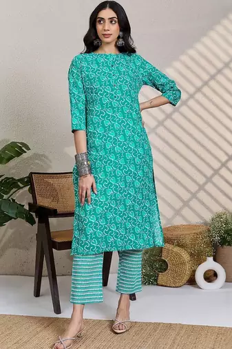Women Ethnic Motifs Printed Pure Cotton Kurta with Trousers & Dupatta