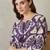 Women Purple Printed Straight Kurta Trousers Set