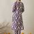 Women Purple Printed Straight Kurta Trousers Set