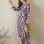Women Purple Printed Straight Kurta Trousers Set