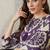 Women Purple Printed Straight Kurta Trousers Set