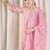 Floral Embroidered Thread Work Organza Kurta With Trousers & Dupatta