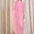 Floral Embroidered Thread Work Organza Kurta With Trousers & Dupatta