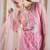 Floral Embroidered Thread Work Organza Kurta With Trousers & Dupatta