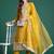 Floral Embroidered Thread Work Kurta With Trousers & Dupatta