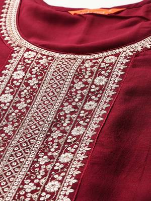 Ethnic Motifs Embroidered Sequinned Kurta with Trousers & With Dupatta 2