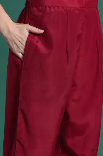 Ethnic Motifs Embroidered Sequinned Kurta with Trousers & With Dupatta