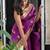 Purple color art silk blend sarees with blouse