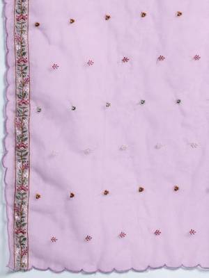 Floral Embroidered Kurta with Trousers & Dupatta 4