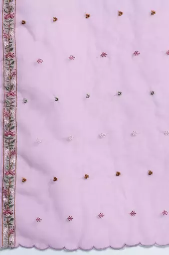 Floral Embroidered Kurta with Trousers & Dupatta