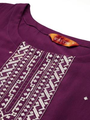 Ethnic Motifs Embroidered Sequinned Kurta with Trousers & With Dupatta 2