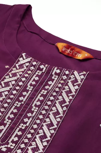 Ethnic Motifs Embroidered Sequinned Kurta with Trousers & With Dupatta