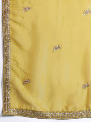 Ethnic Motifs Embroidered Sequinned Kurta with Palazzos & With Dupatta 4