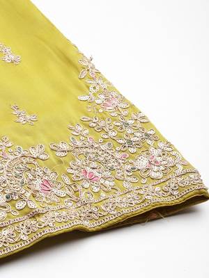 Ethnic Motifs Embroidered Sequinned Kurta with Palazzos & With Dupatta 8