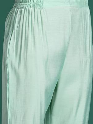 Floral Embroidered Regular Sequinned Kurta With Trousers & Dupatta 3