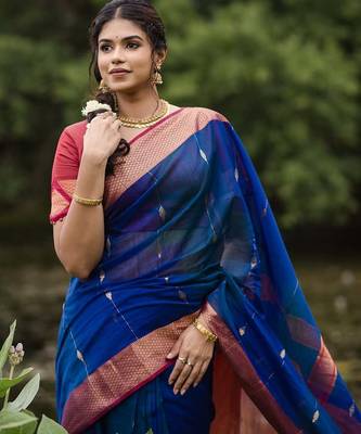 Multi color art silk blend sarees with blouse 1