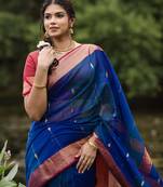 Multi color art silk blend sarees with blouse