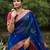 Multi color art silk blend sarees with blouse