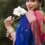 Multi color art silk blend sarees with blouse