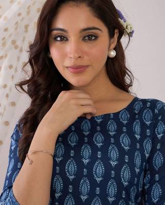Floral Printed Pure Cotton Straight Kurta With Trousers 3