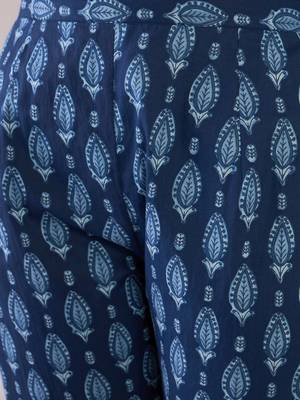 Floral Printed Pure Cotton Straight Kurta With Trousers 4