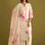 Floral Printed V-Neck Straight Sequinned Linen Kurta With Trousers And Dupatta