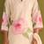 Floral Printed V-Neck Straight Sequinned Linen Kurta With Trousers And Dupatta