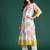 Floral Printed Pleated Pure Cotton A-Line Kurta with Trousers