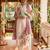Floral Printed Beads and Stones Linen Kurta with Trousers & With Dupatta