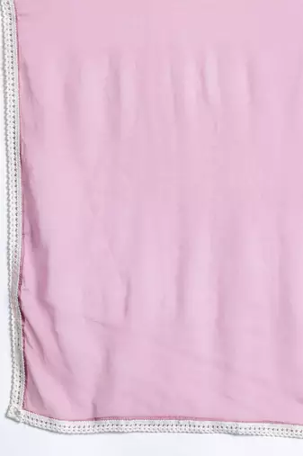 Floral Printed Beads and Stones Linen Kurta with Trousers & With Dupatta