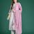 Floral Printed Beads and Stones Linen Kurta with Trousers & With Dupatta