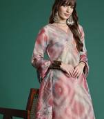 Floral Embroidered Sequinned Kurta with Trousers & With Dupatta