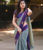 Multi color art silk blend sarees with blouse