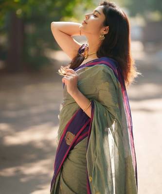 Multi color art silk blend sarees with blouse 4