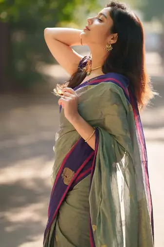 Multi color art silk blend sarees with blouse