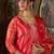 Floral Printed V-Neck Sequinned Straight Kurta With Trousers And Dupatta